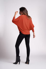 Burnt Orange Ivy Dolman Sleeve Sweater