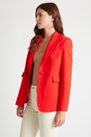 Lorraine Single Button Luxury Blazer in Orange