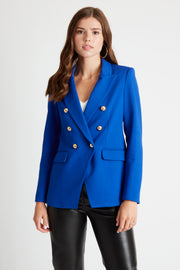Pauline Double Breasted Luxury Blazer in Sapphire Blue