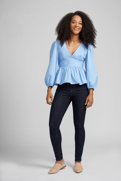 トップス Bluelea Silky jacquard balloon tops 2020.03.14-Caldwell-Collection