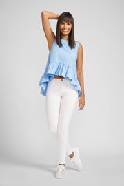 Sky Blue Grace Sleeveless Top with Back Bow