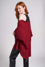 Garnet Red Mila Lightweight Oversized Kimono