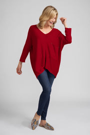 Simply Red Mara Oversized Sweater with Pocket Detail
