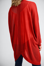 Simply Red Ellie Lightweight Knit Cardigan with butterfly Split in Back