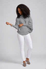 Light Gray Ivy Dolman Sleeve Sweater