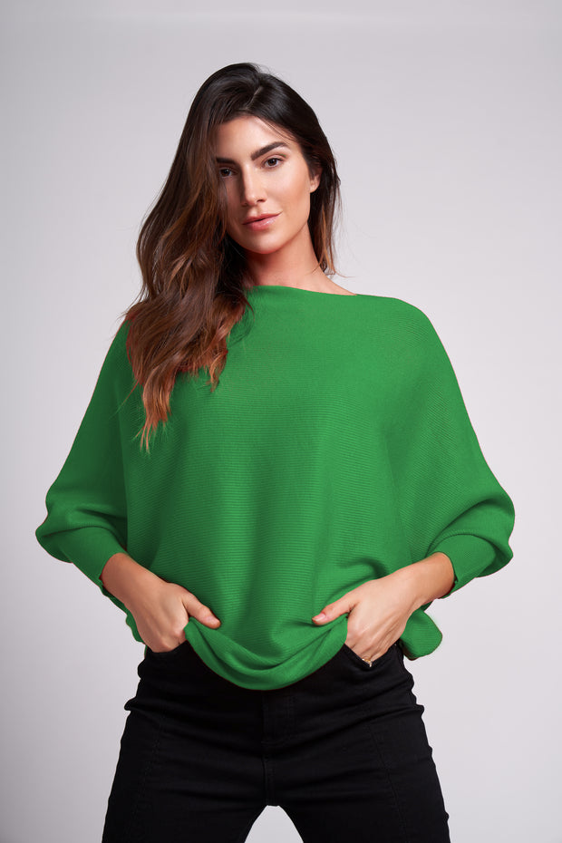 Emerald Green Ivy Dolman Sleeve Sweater