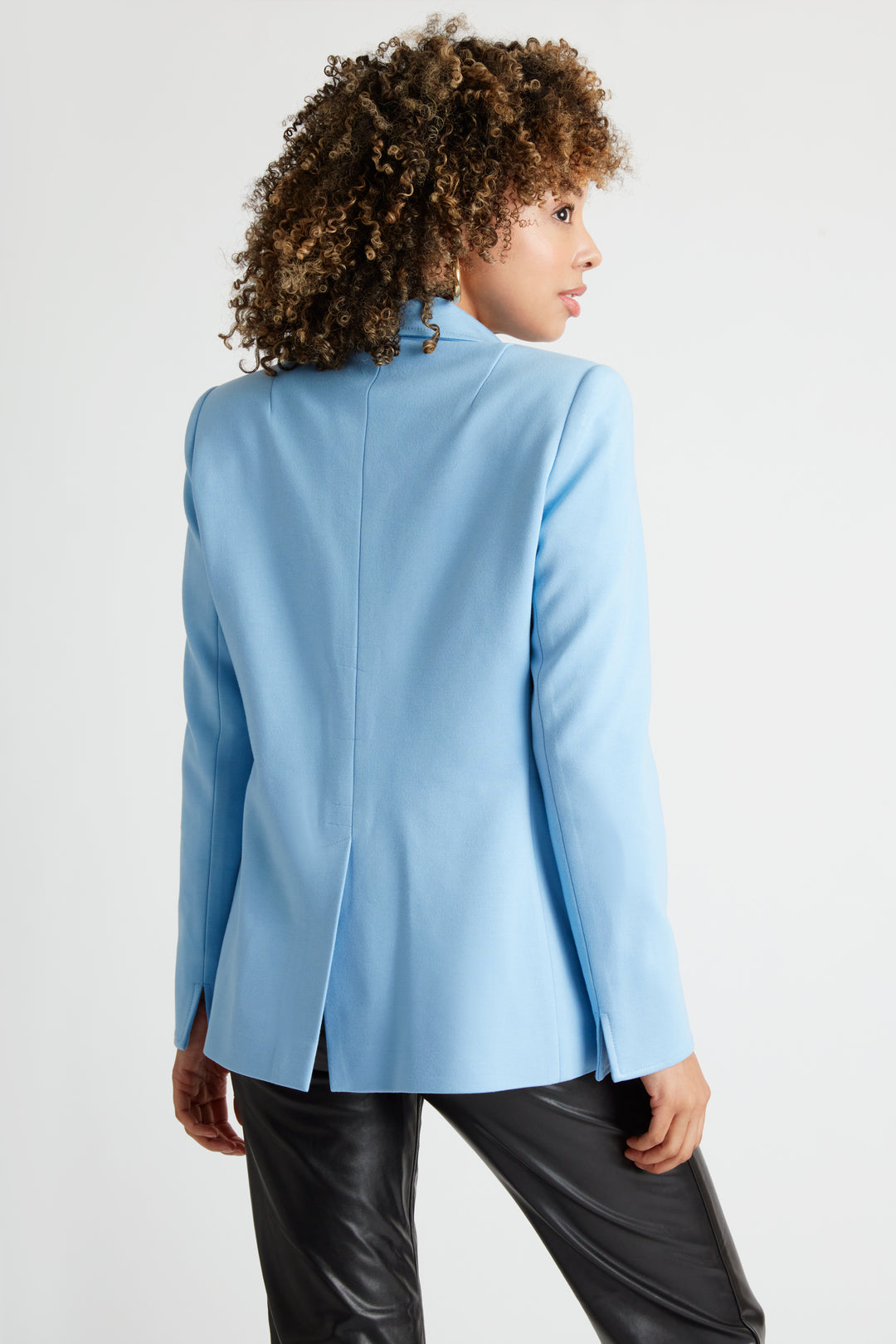 Lorraine Single Button Luxury Blazer in Sky Blue Caldwell Collection Lorraine Single Button Luxury Blazer in Sky Blue Caldwell Collection