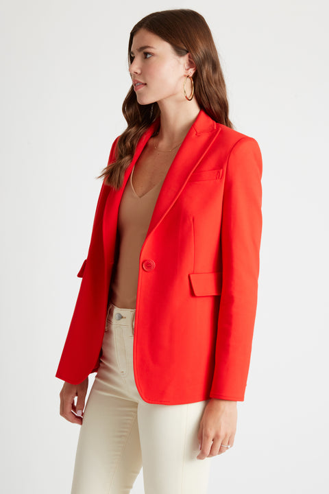 Lorraine Single Button Luxury Blazer in Orange