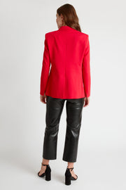 Lorraine Single Button Luxury Blazer in Simply Red