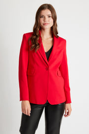 Lorraine Single Button Luxury Blazer in Simply Red