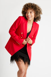 Pauline Double Breasted Luxury Blazer in Simply Red