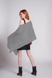 Light Gray Eva Lightweight Knit Poncho