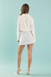 Sky Blue Zaire Cut Out Mini Skort