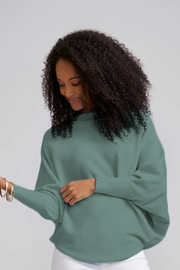 Marine Teal Ivy Dolman Sleeve Sweater