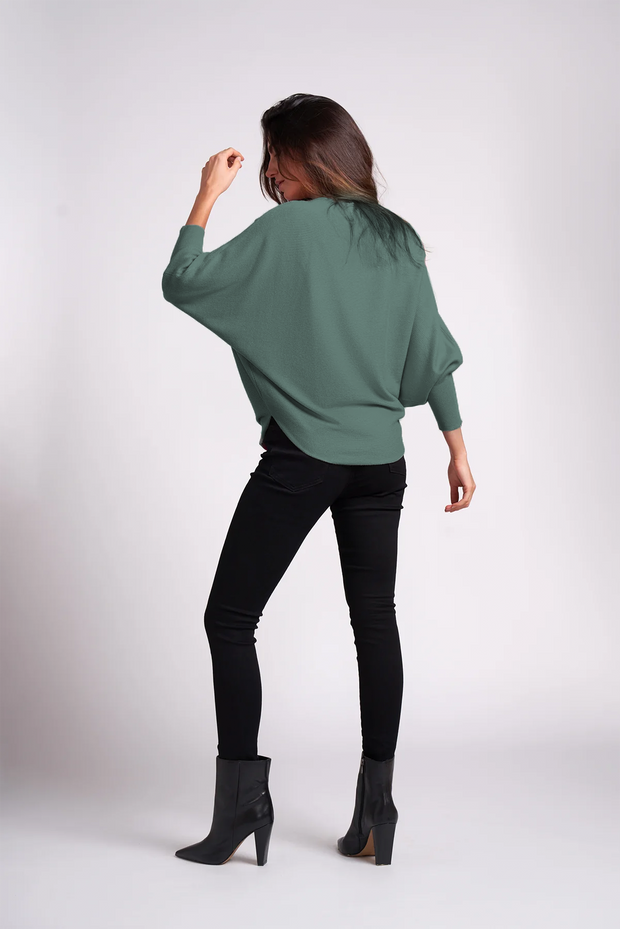Marine Teal Ivy Dolman Sleeve Sweater
