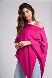 Hot Pink Eva Lightweight Knit Poncho