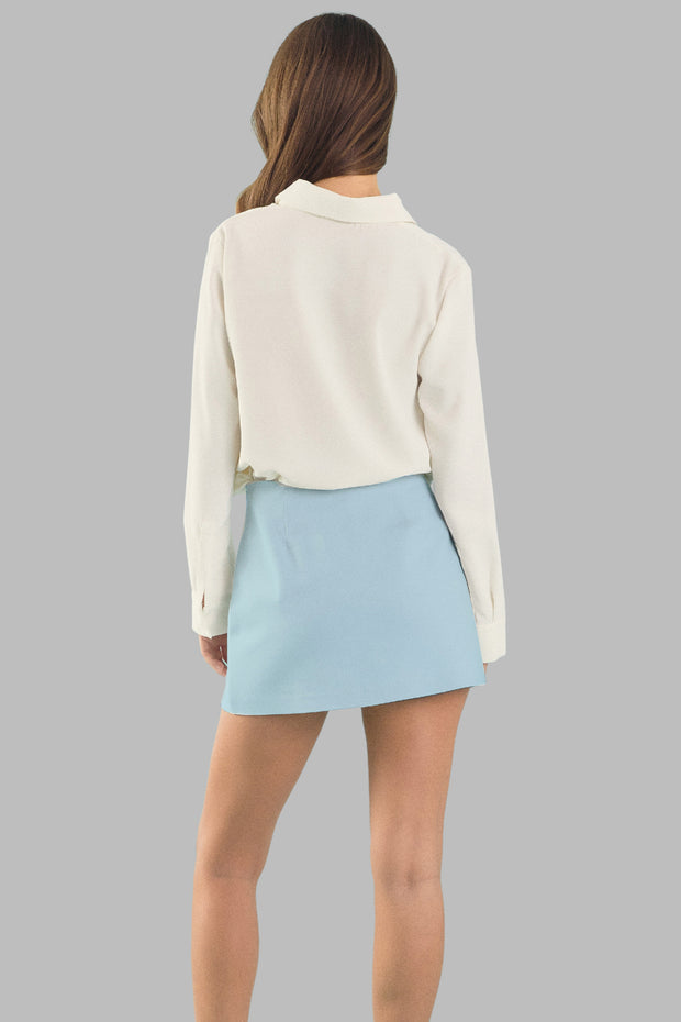 Sky Blue Zaire Cut Out Mini Skort