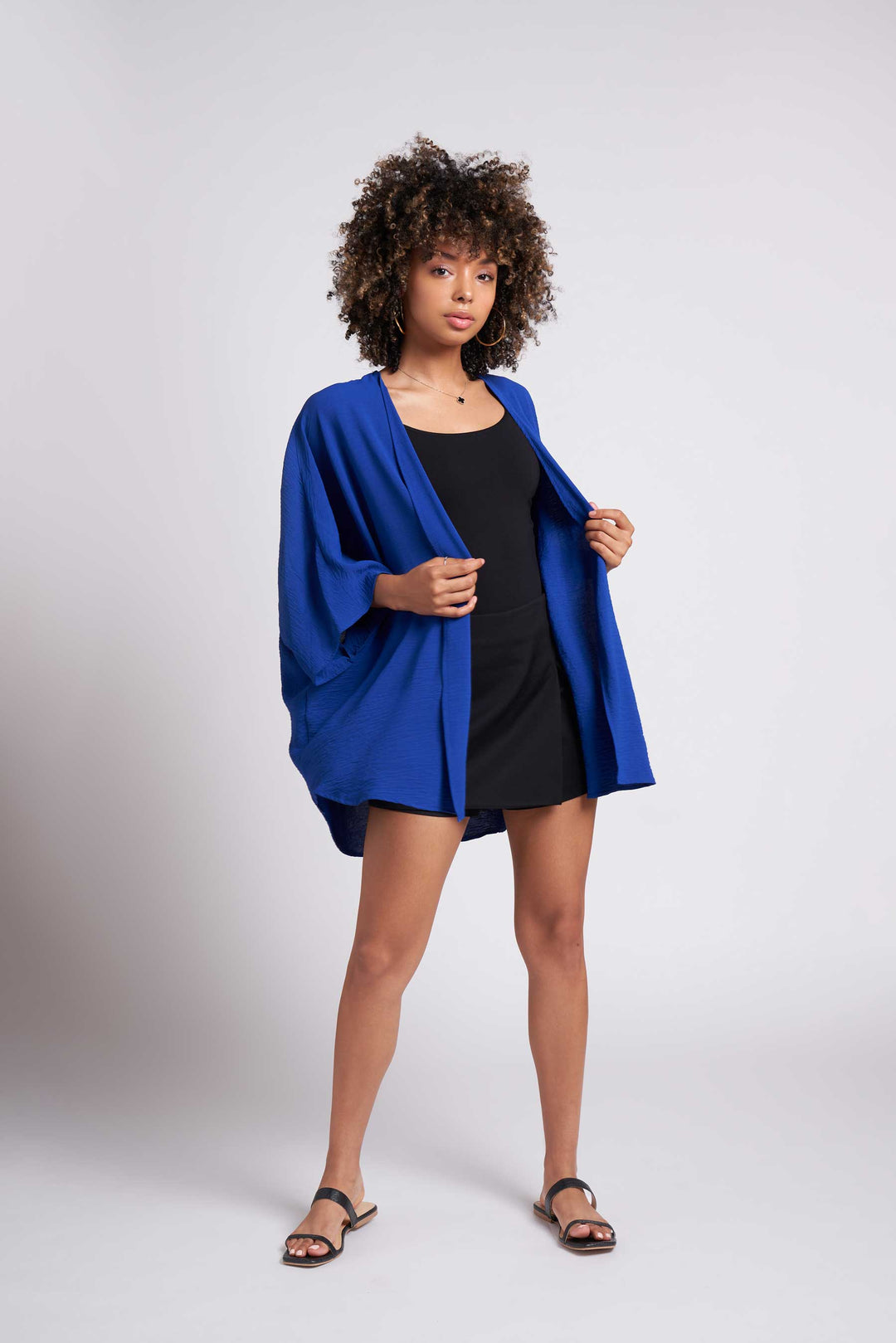 Sapphire Blue Mila Lightweight Oversized Kimono – Caldwell Collection