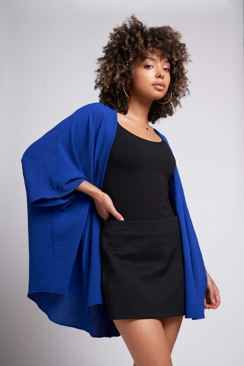 Sapphire Blue Mila Lightweight Oversized Kimono