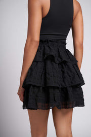 Noir Serena Tiered Skirt with Smocked Waist