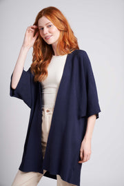 Sailor Navy Reece One Size Sweater Cardigan with 3/4 Sleeves