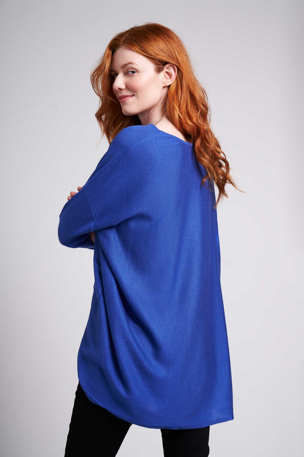 Sapphire Blue Mara Sweater with Pocket Detail