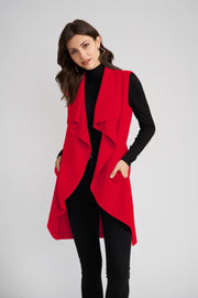 Simply Red Morgan Duster Vest with Draped Collar