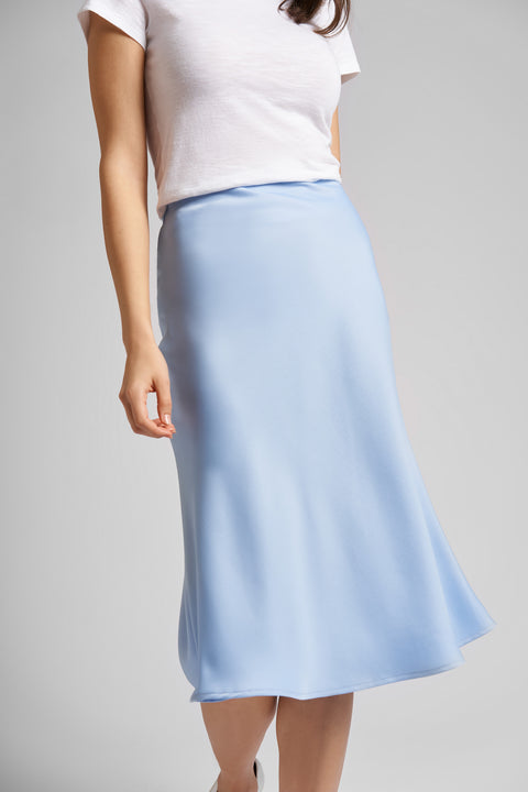 Sky Blue Sophie Midi A-Line Skirt