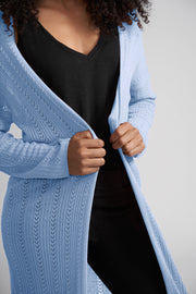 Sky Blue Laine Long Light Weight Sweater Duster