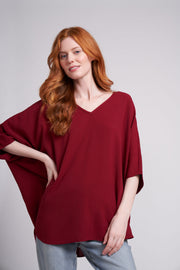 Garnet Red Claire Top