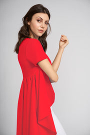 Simply Red Piper High Low Short Sleeve Top