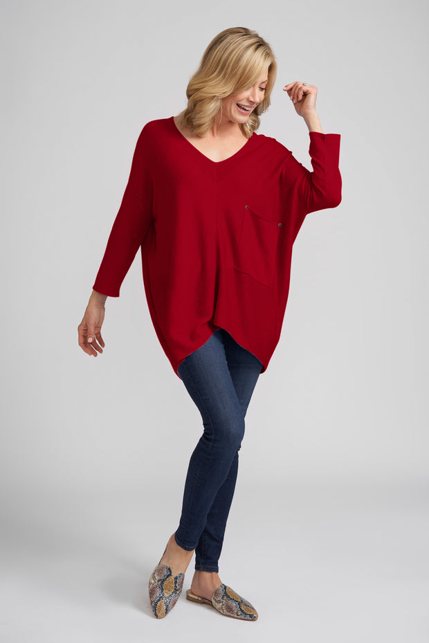 Simply Red Mara Sweater with Pocket Detail