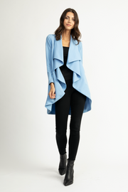 Sky Blue Lisa Duster With Draped Collar